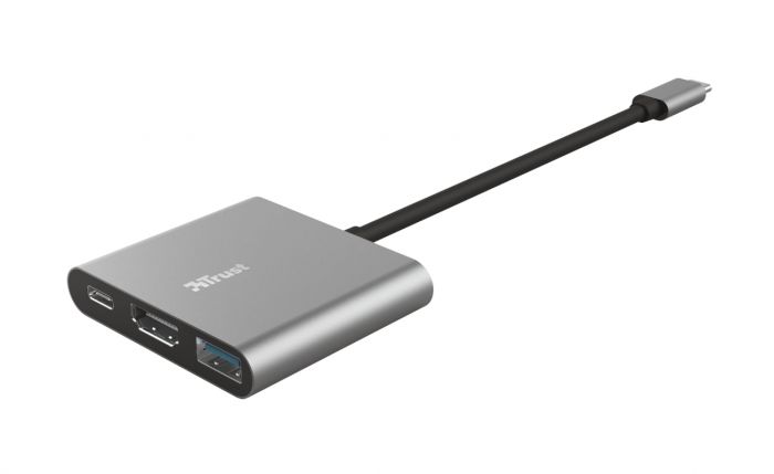 USB-хаб Trust Dalyx 3-in-1 Multiport USB-C Adapter ALUMINIUM
