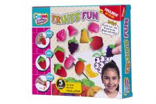 Набір для творчості Paulinda Crayon clay 2 в 1 (маса для ліплення та олівці) «Фрукти» з розмальовкою та аксесуарами