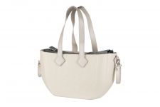 Сумка Nuvita MyMia бежевий корпус/сіра підкл./набір(ручки,фіксатори,ремені на візок) еко-шкіра сірий