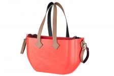 Сумка Nuvita MyMia червоний корпус/червона підкл.для мам /коричневі шкіряні ручки, бокові фіксатори, ремені на візок