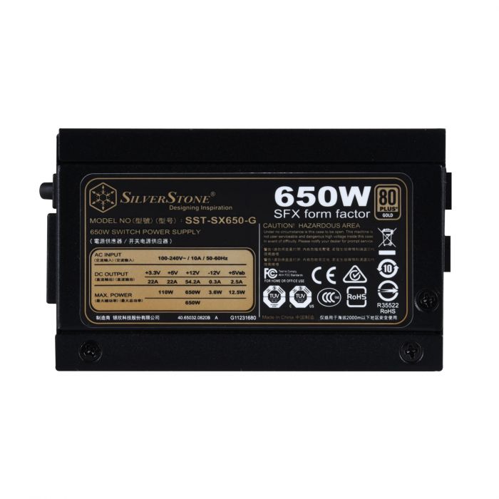 Блок живлення SilverStone STRIDER SX650-G V1.1(650W),SFX,80+Gold,aPFC,9.2см,24+8,6xSATA,4x8/6-Pin,+4,модульний