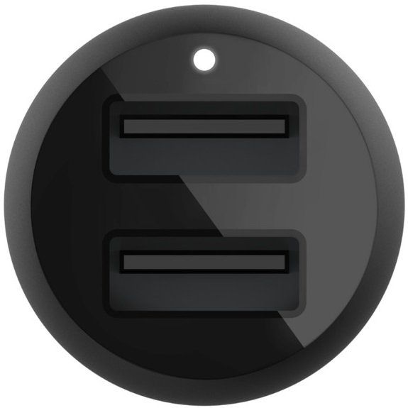 Зарядний пристрій автомобільний Belkin 24Вт 2хUSB-A, кабель USB-A > MicroUSB, 1м, чорний