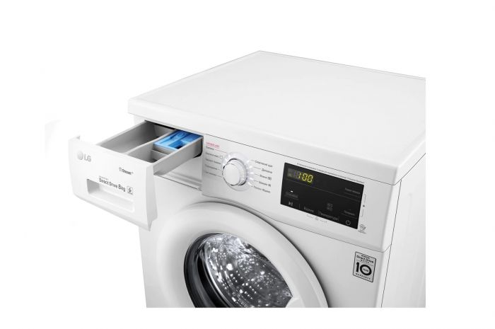 Пральна машина з фронт. завант. LG F4J3TS0W, 8кг, 1400, A+++, Пара, глибина 55см, Дисплей, Білий