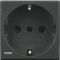 Bticino Axolute Розетка 2К + З, 10/16 А, із захисними шторками, колір антрацит, німецький стандарт