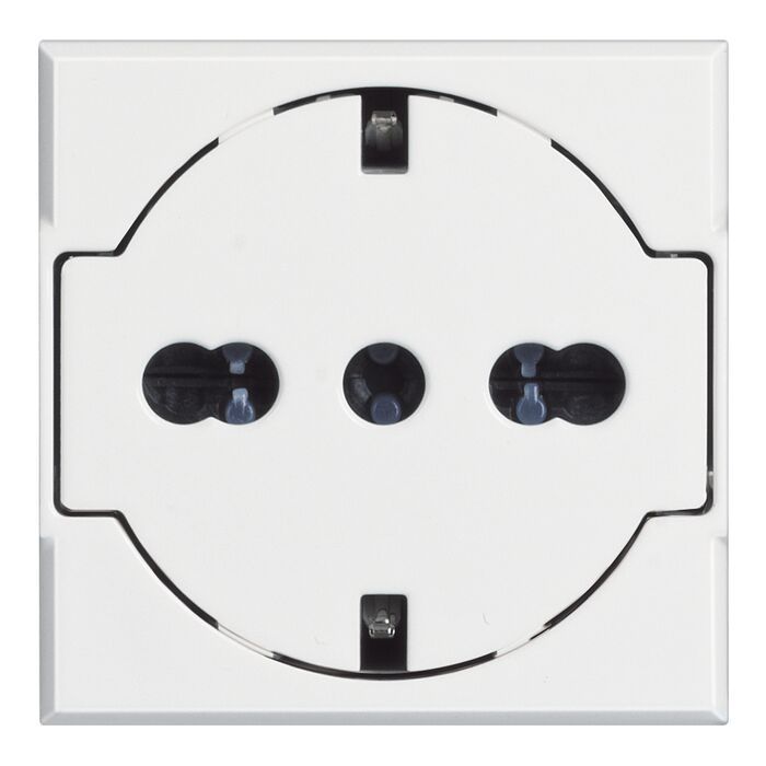 Bticino Axolute Розетка 2К + З, 10/16 А, із захисними шторками, колір білий, німецький стандарт