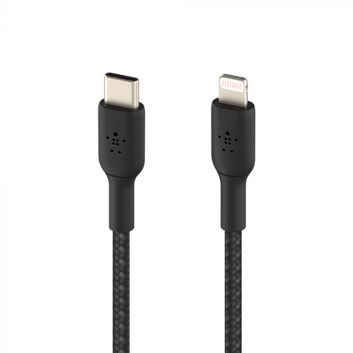 Кабель Belkin USB-С - Lightning, BRAIDED, 1m, black