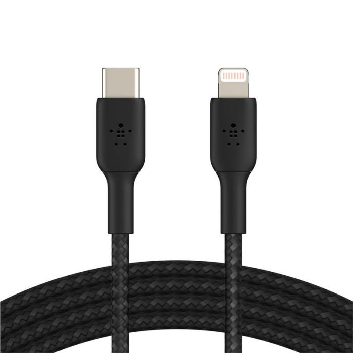 Кабель Belkin USB-С - Lightning, BRAIDED, 1m, black