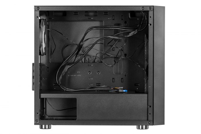 Корпус 2E GAMING CLARUS (GM5) MiniT, 2xUSB2.0,1xUSB3.0, 2x140мм ARGB,1x120мм ARGB, скло (передня/бічна панель),без БЖ,чорний