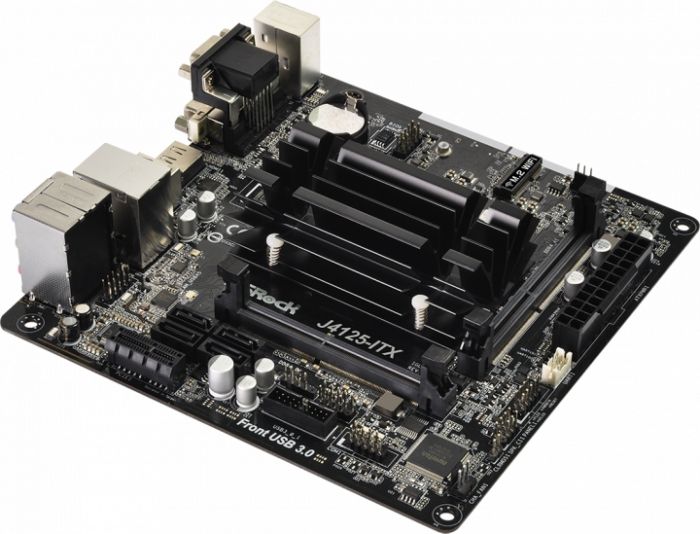 Материнcька плата ASRock J4125-ITX CPU Quad-Core (2.7Hz) 2xDDR4 SO-DIMM HDMI-DVI-VGA SPDIF mITX