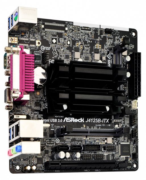 Материнcька плата ASRock J4125B-ITX CPU Quad-Core (2.7Hz) 2xDDR4 SO-DIMM HDMI-VGA COM+LPT (!) mITX
