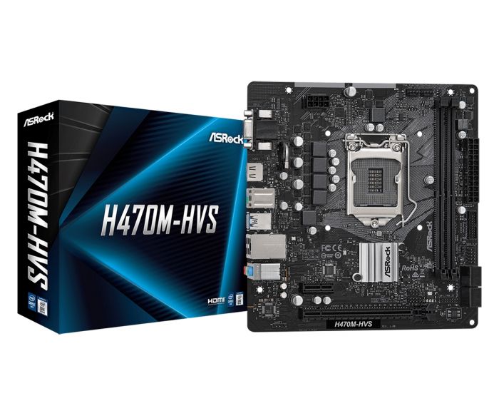 Материнська плата ASRock H470M-HVS s1200 H470 2xDDR4 HDMI VGA mATX