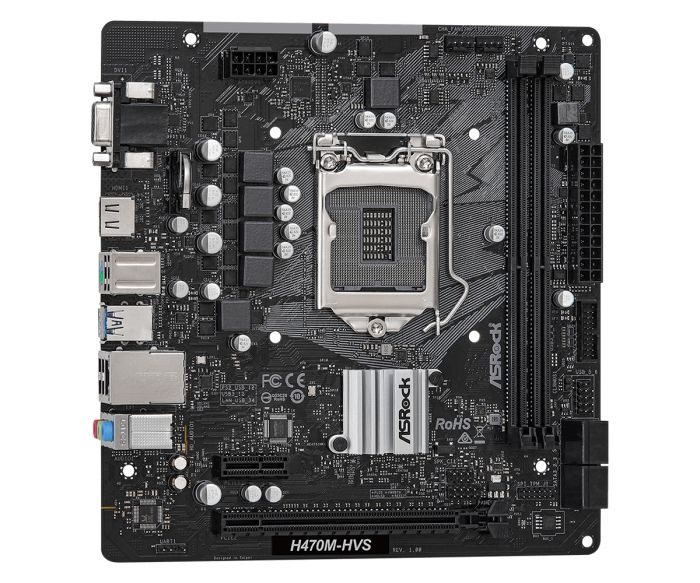 Материнська плата ASRock H470M-HVS s1200 H470 2xDDR4 HDMI VGA mATX