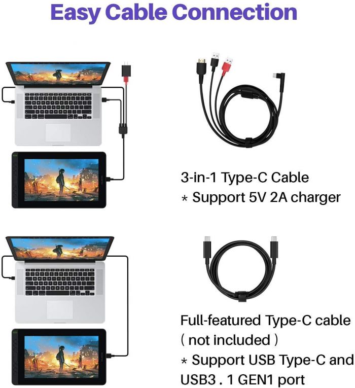 Графічний планшет Huion Kamvas 12 GS1161,Cosmo Black