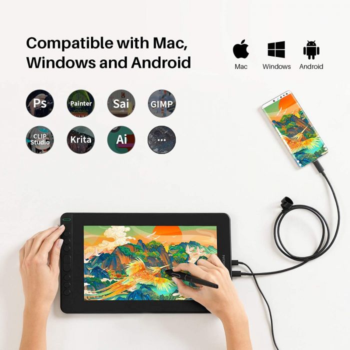 Графічний планшет Huion Kamvas 12 GS1161,Cosmo Black