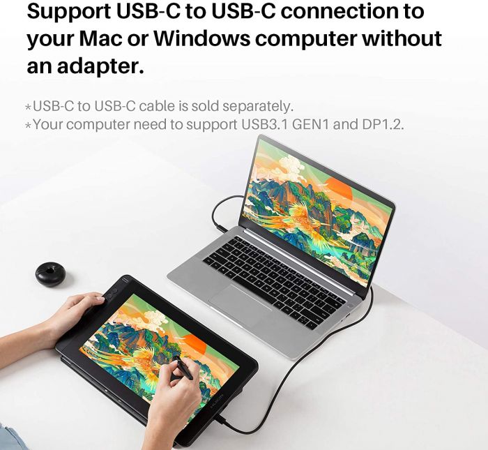 Графічний планшет Huion Kamvas 12 GS1161,Cosmo Black