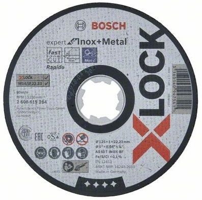 Круг відрізний Bosch X-LOCK Expert для нерж. та металу, 125x1.0