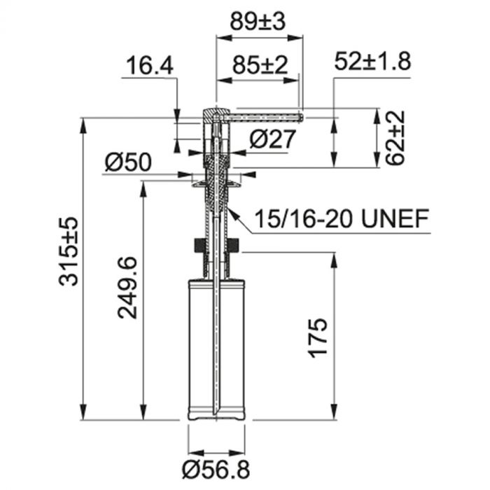 Дозатор миючих засобів Franke Comfort/119.0578.743/350 мл/онікс