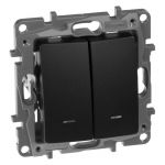 Вимикач 2-кл. внутр. з підсвіткою Etika антрацит