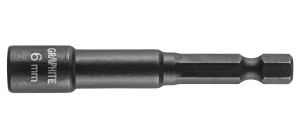 Головка торцева GRAPHITE, ударна з магнітом, 1/4", 6х65 мм, сталь S2