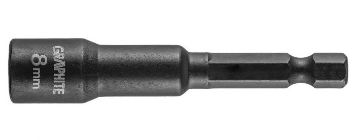 Головка торцева GRAPHITE, ударна з магнітом, 1/4", 8х65 мм, сталь S2