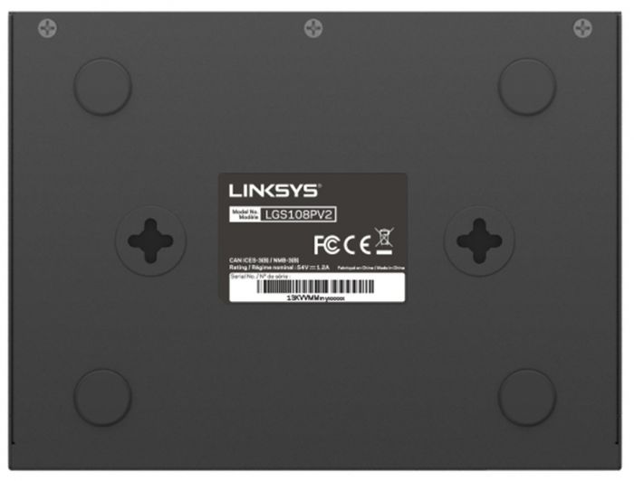Комутатор LINKSYS LGS108P 4xGE PoE+, 4xGE, некерований
