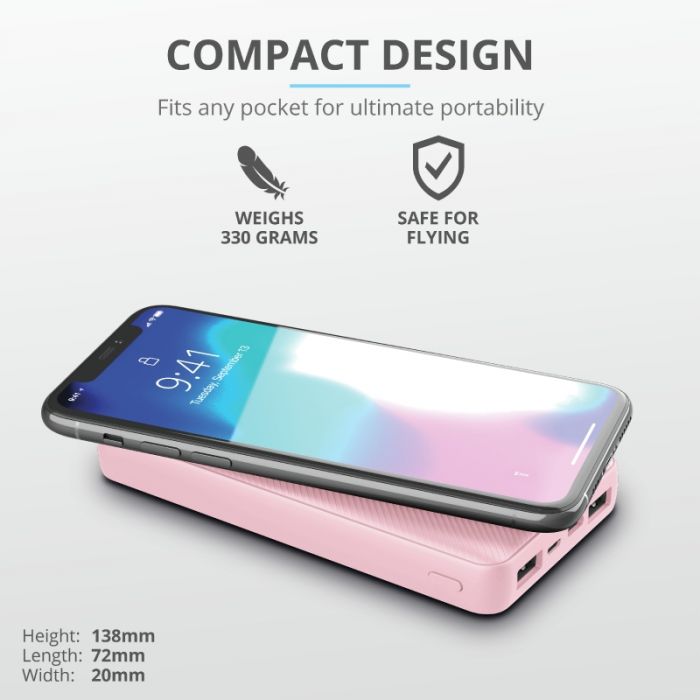 Портативний зарядний пристрій Trust Primo 15000 mAh Pink