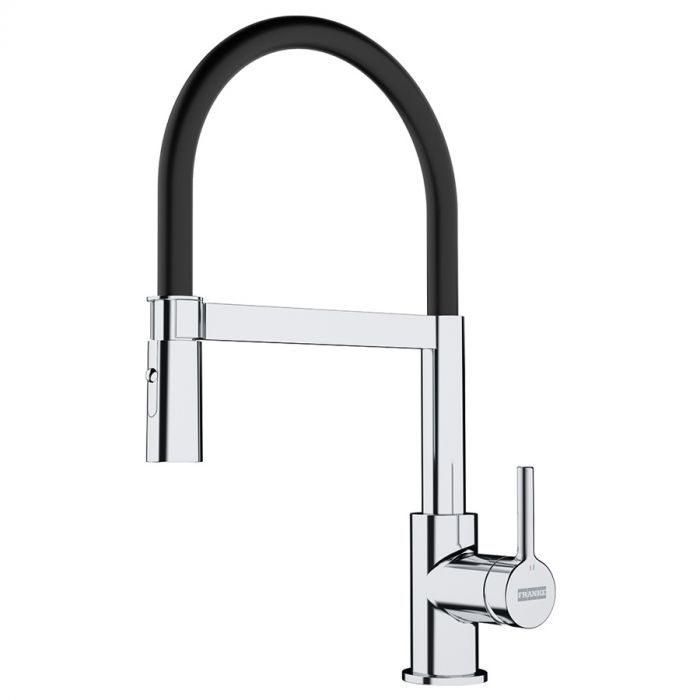 Змішувач Franke Lina /115.0626.085/з витяжним виливом та функцією душу/ одноричажний/хром-чорний