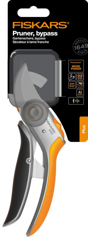 Fiskars Сікатор площинний PowerLever P751, 28,5см, 276гр металевий