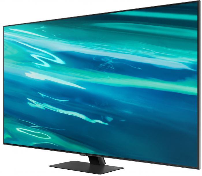 Телевiзор 65" QLED 4K Samsung QE65Q80AAUXUA Smart, Tizen, Gray