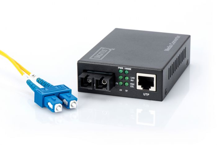 Медіа конвертор DIGITUS Gigabit, RJ45 / SM SC DX, 1310nm, 20km
