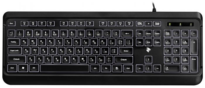 Клавіатура 2E KS120 White backlight USB Black