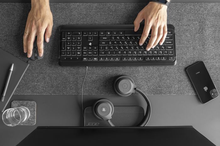 Клавіатура 2E KS120 White backlight USB Black