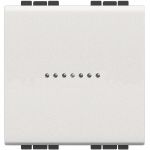 Bticino LivingLight Перемикач проміжний Axial одноклавішний, автоматичні клеми, 2 модуля, колір Білий