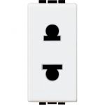 Bticino LivingLight Розетка, 2 поста, 1 модуль, євро/америка, колір Білий