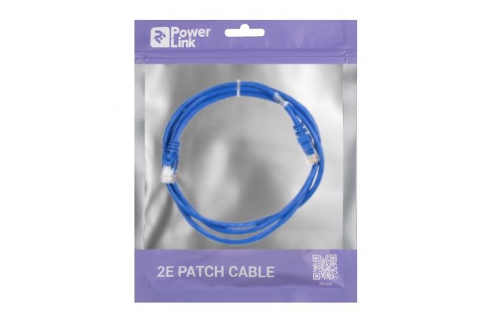 Патч-корд 2E Cat 5e,UTP,RJ45, 26AWG ,7/0.16 CCA, 1.50 m, PVC,Blue