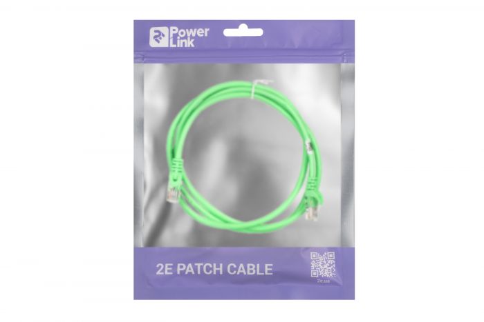 Патч-корд 2E Cat 5e,UTP,RJ45, 26AWG ,7/0.16 CCA, 1.50 m,PVC, Green