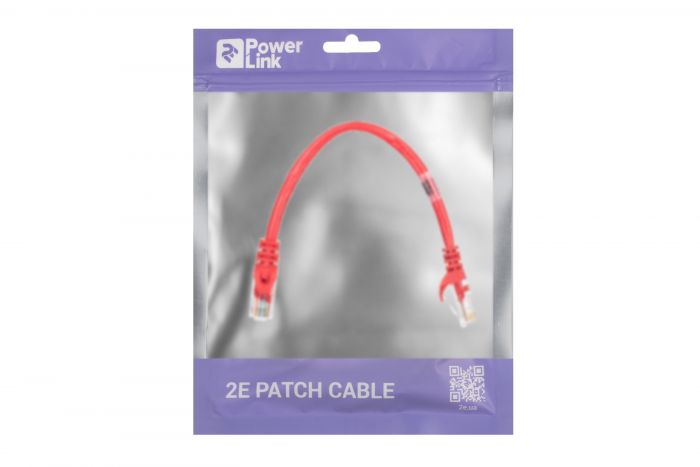 Патч-корд 2E Cat 5e,UTP,RJ45, 26AWG ,7/0.16 Cu, 0.20 m, PVC,Red