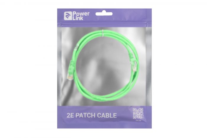 Патч-корд 2E Cat 5e,UTP,RJ45, 26AWG ,7/0.16 Cu, 1.50 m,PVC, Green