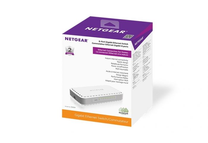 Комутатор NETGEAR GS608 8xGE, некерований