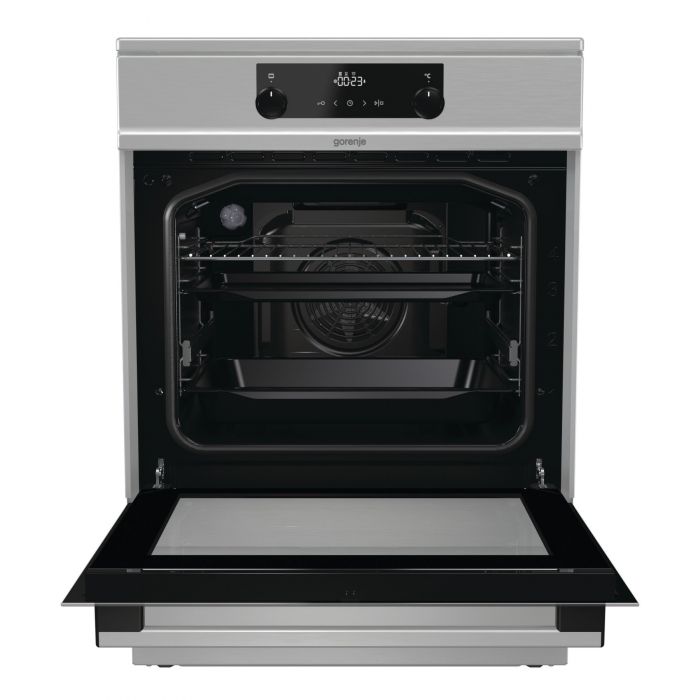 Плита Gorenje MEKIS610I/індукц/60х60/електрон.програматор/дух-71л/ електрозапалювання/гриль/поєднання конфорок/нержав. сталь