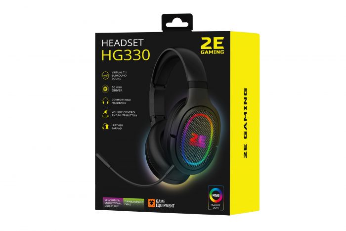 Гарнітура 2E GAMING HG330 RGB USB 7.1 Black
