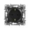 Розетка силова Legrand Etika гвинтові клеми, антрацит