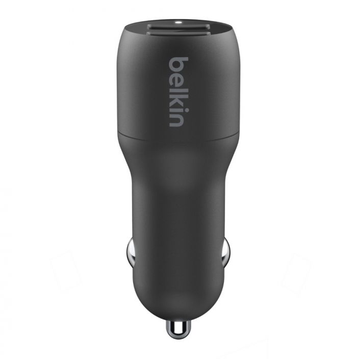 Автомобільний ЗП Belkin Car Charger (24W) Dual USB-A, USB-A - Lightning, 1m, black