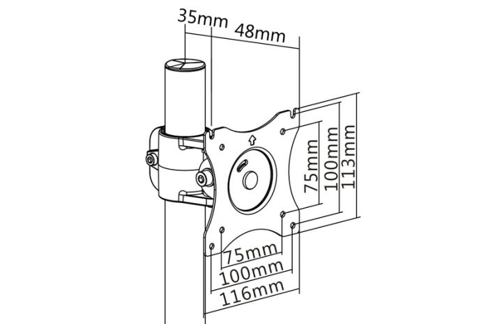 Кріплення DIGITUS Monitor Stand, 15-27", з нахилом, поворотом