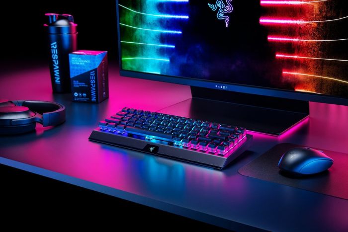 Клавіатура ігрова Razer BlackWidow V3 Mini HyperSpeed Yellow Switch WL/BT/USB RU RGB, Black