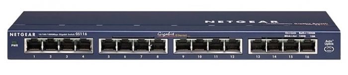 Комутатор NETGEAR GS116GE 16xGE, некерований