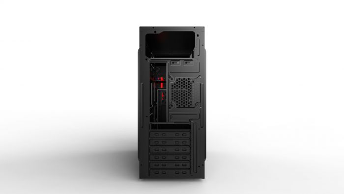 Корпус 2E ALFA (E190-3U) MidT, 2xUSB2.0, 1xUSB3.0, сталь (бічна панель), без БЖ, чорний