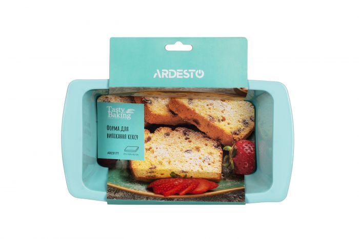 Форма для випікання кексів,хліба Ardesto Tasty baking, 25*13.5*6.2 см, голубий, силікон.