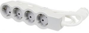 Подовжувач СТАНДАРТ 4х2К+З розетки, 16 А, з кабелем 3 м, колір Білий/Сірий