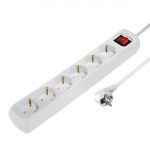 Мережевий подовжувач Hama 6XSchuko з вимикачем 3G*1.5мм 1.4м White